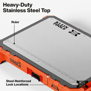 MODbox Tray Work Top by KLEIN TOOLS – Tray Top, Impact Resistant Polymers, Orange/Stainless Steel, Model 54826MB
