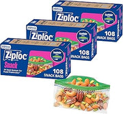Ziploc Snack Bags, Easy Open and Close, Small Plastic Storage Bags, 324 Bags Total