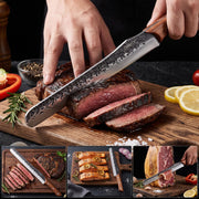 2PCS brisket Carving Knife Set by OPAYLY – medium, High Carbon Steel, Black, Pack of 2, Model PY-CD02