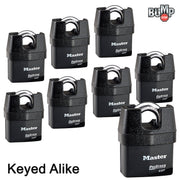 Master Lock 8 Pack / 1 Keyed Padlocks