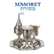 Masoret Nickel Havdalah Set, 4 Piece with Jerusalem Theme