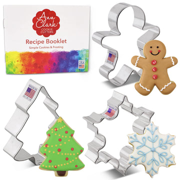 Ann Clark Cookie Cutters Christmas Set, 3 Piece Metal