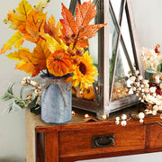 Winlyn Fall Potted Arrangement, 3 Pack in Tin Pots, Orange