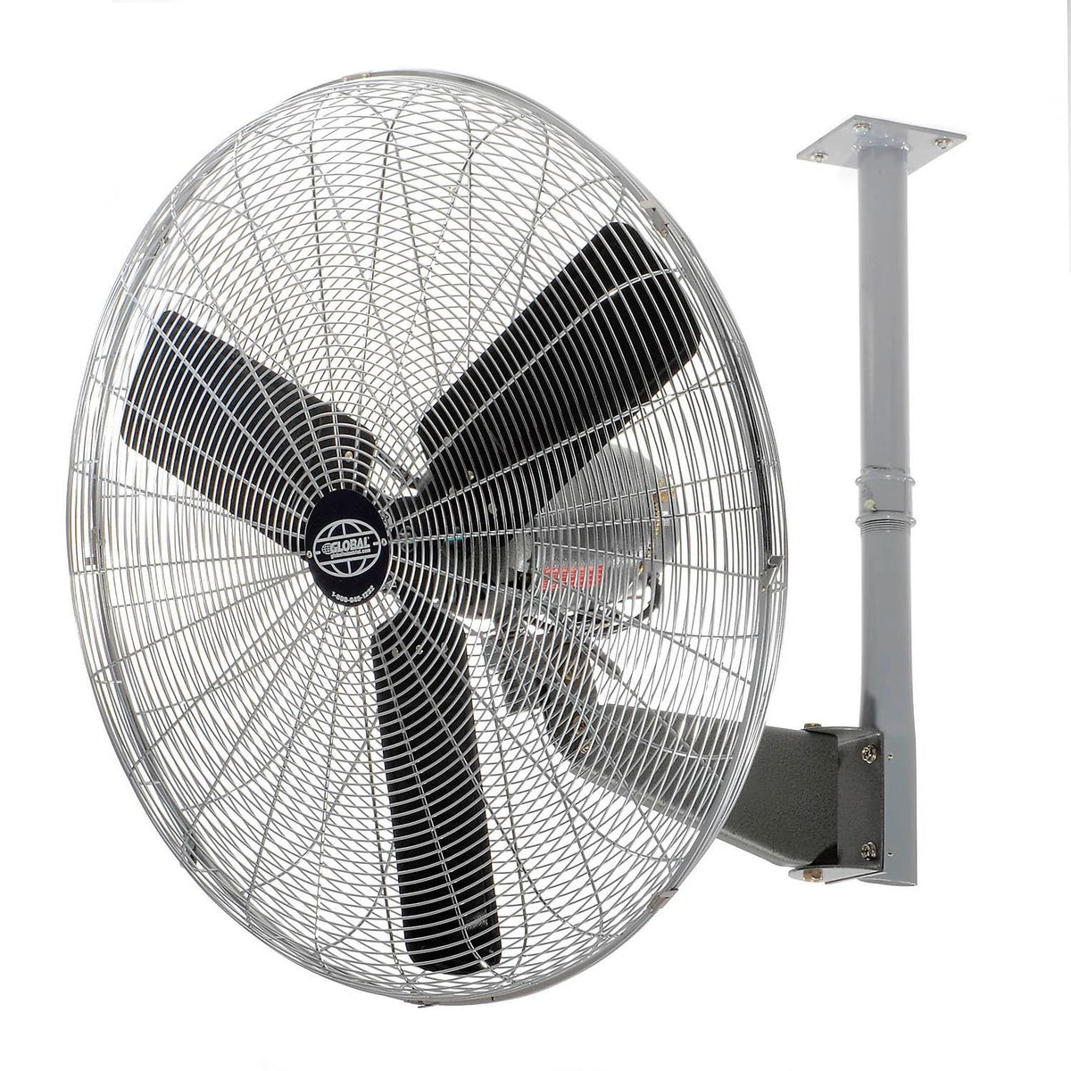 Deluxe Ceiling Mount Fan by Global Industrial – 38"L x 28.5"W x 7"H, Alloy Steel, Black/Gray/Silver, Model 795973