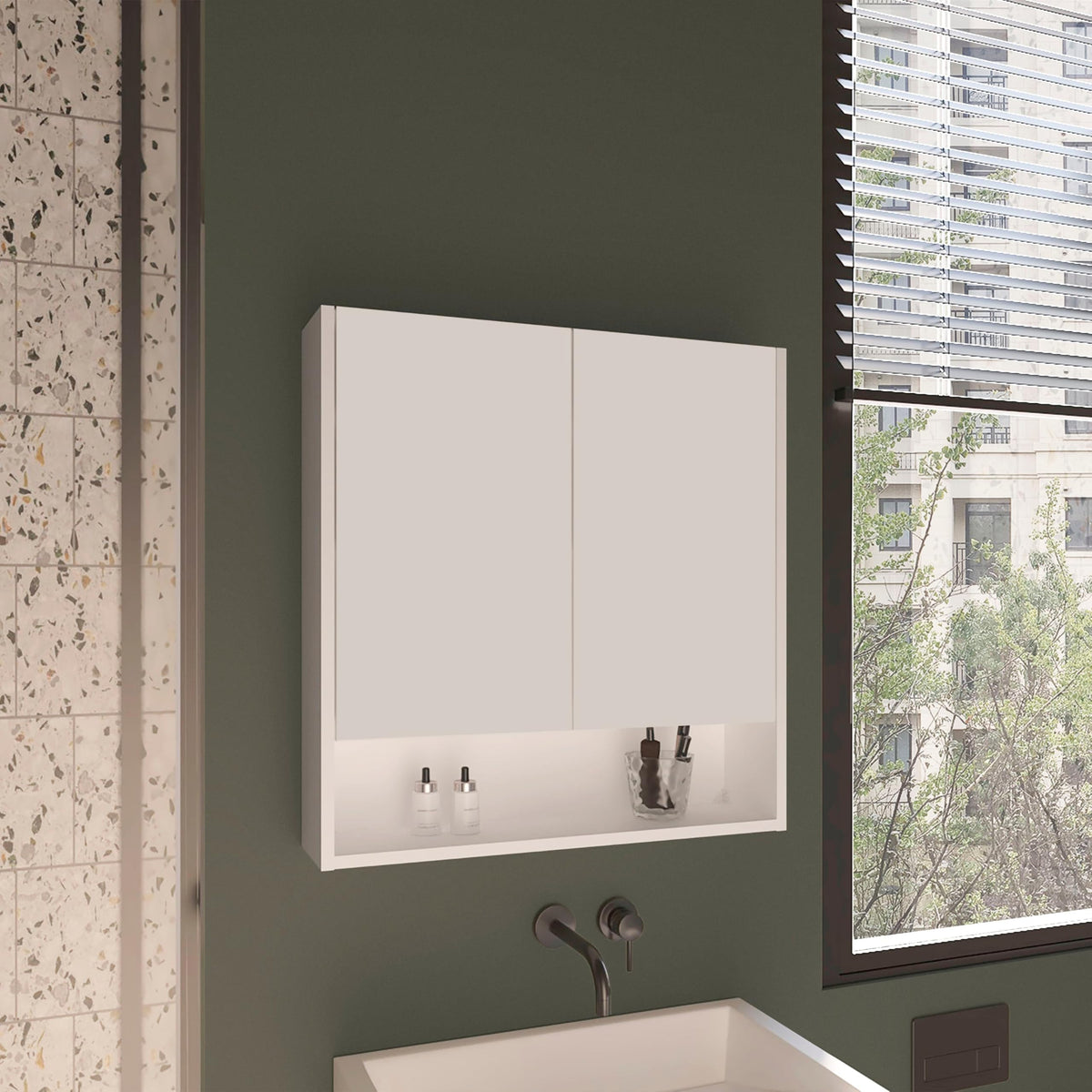 25" Susitna Medicine Cabinet by DEPOT E-SHOP – Engineered Wood, White, Model DE-GLB11600