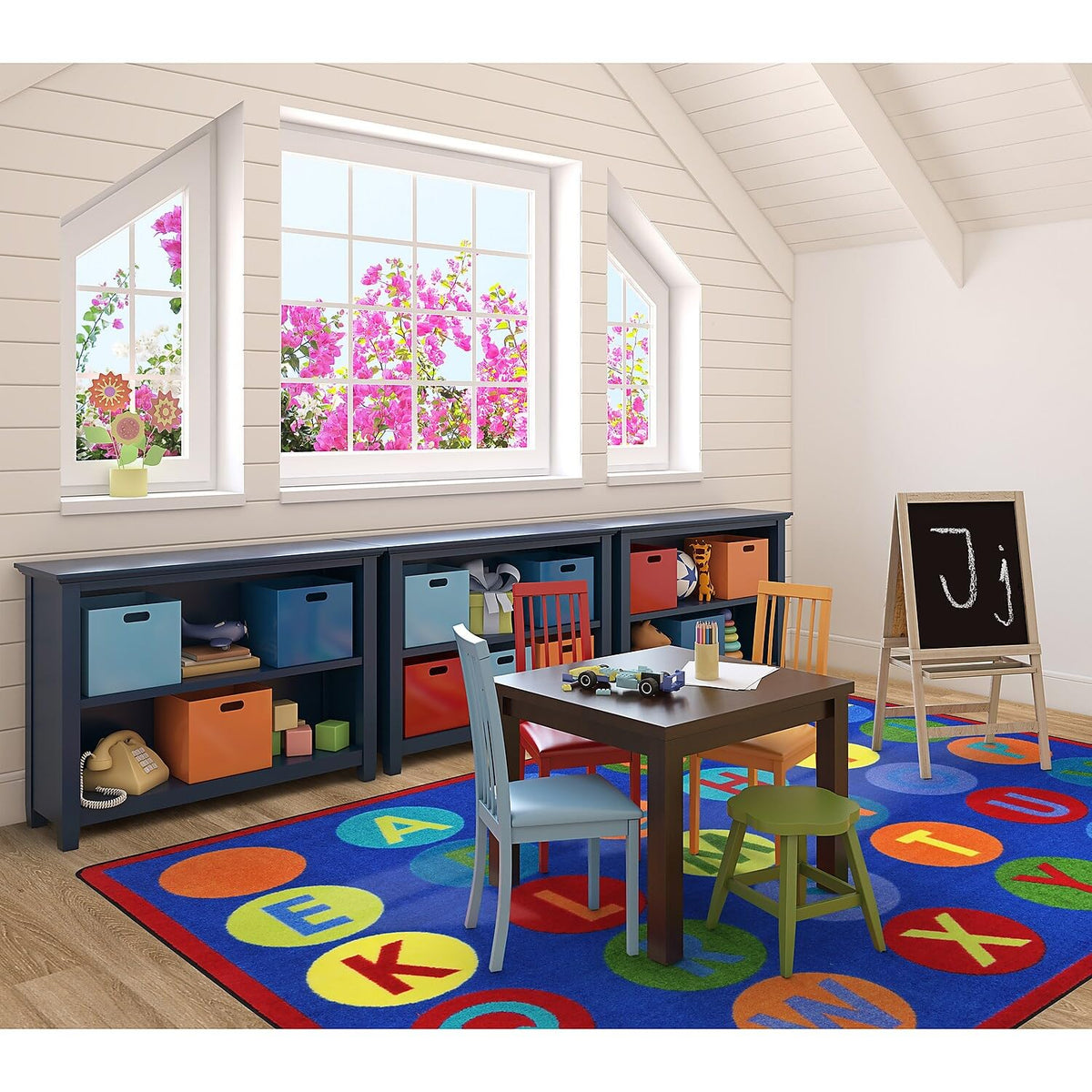 Alpha-Dots Rug by Joy Carpets – 7'8" x 10'9" (Rectangular), Nylon, Multi Color, Model 1801D-01