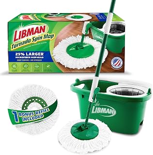 Libman Tornado Spin Mop System with Bucket & Wringer, 1 Refill Head
