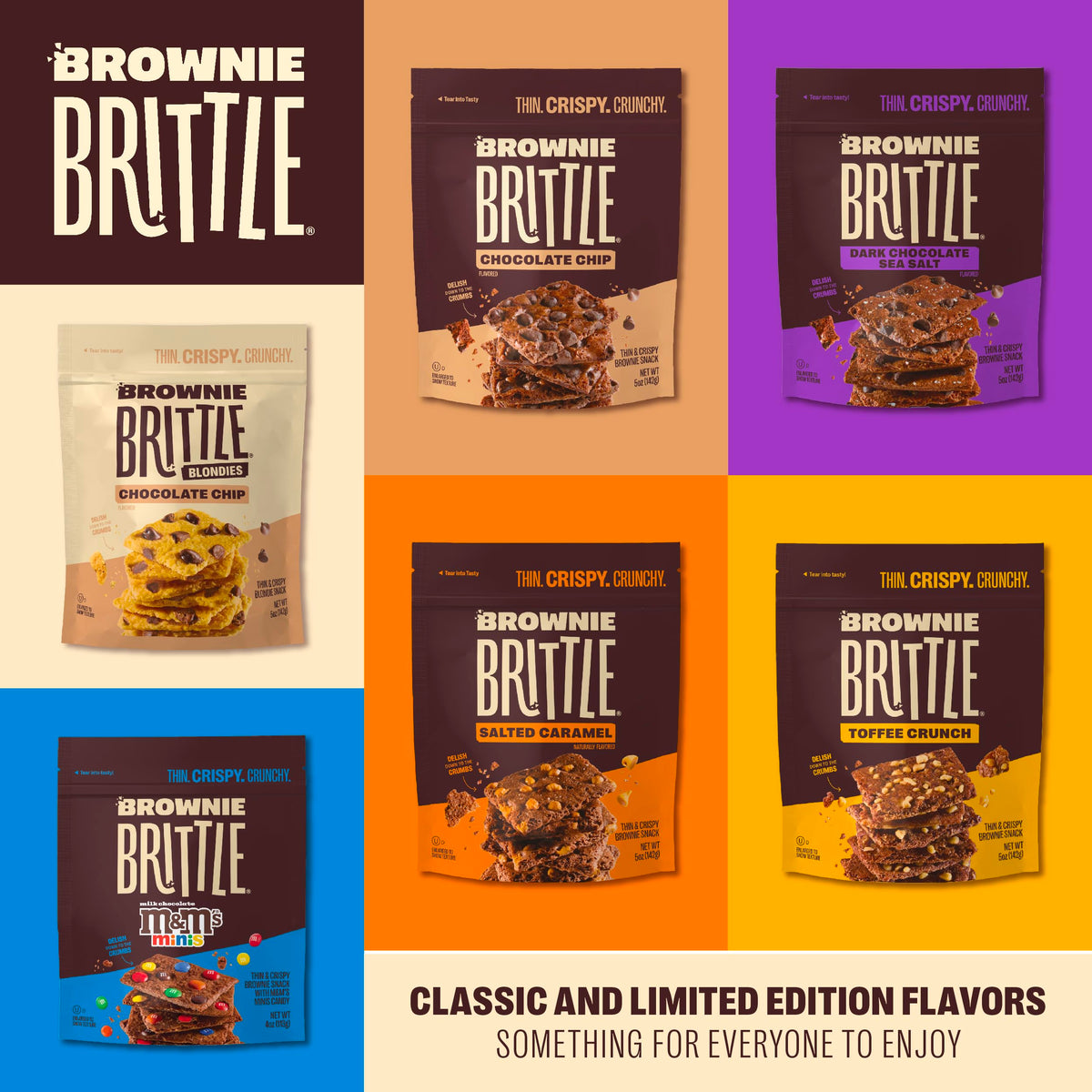 Brownie Brittle Chocolate / 5 Ounce (Pack of 6) / Holiday Brittle