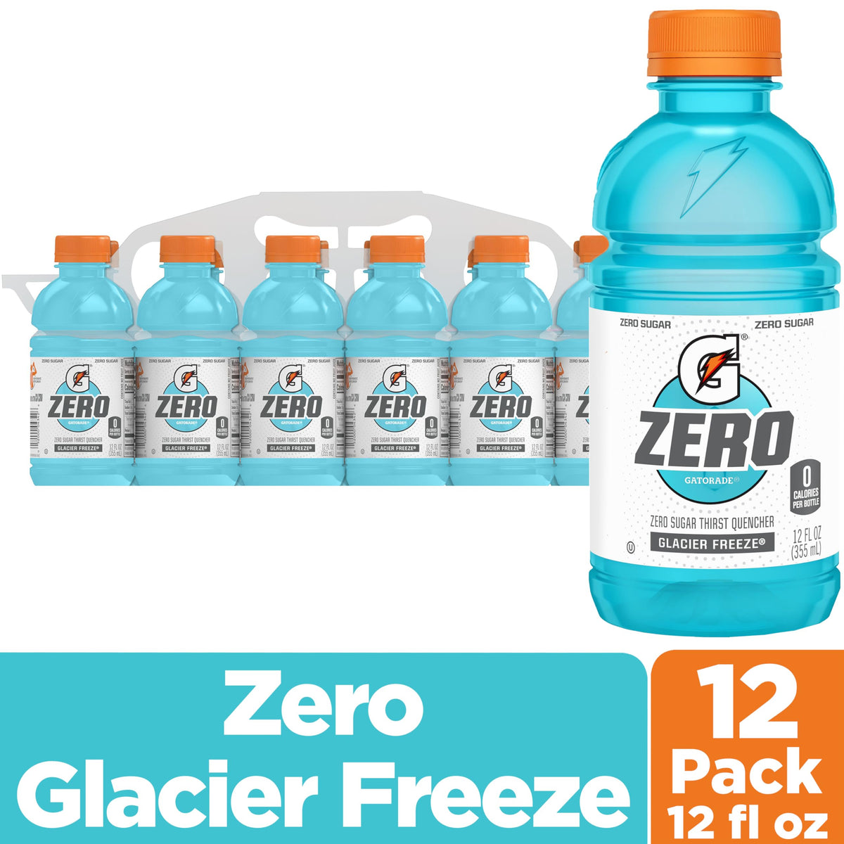 Gatorade Zero - Sugar Glacier Freeze / 12 Fl Oz (Pack of 12) / Drinks Sports Drinks