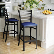 Flash Furniture Blue Vinyl Seat/Black Metal Frame / Set of 1 / Traditional Barstools