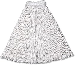Rubbermaid Commercial Products Value Pro Small 16 OZ Cotton Wet Mop, 1" Headband, White, for General Purpose Floor Cleaning or One-Time Use