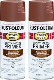 Rust-Oleum Stops Rust Rusty Metal Primer Spray, Flat Brown | Rust Resistant, Indoor and Outdoor Durability, Beautiful Finish on Metal, Wood and More, Sprays from Any Angle, 2 Pack