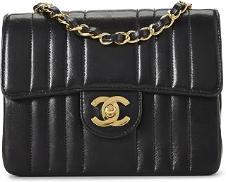 Chanel, Pre-loved Black Lambskin Vertical Flap Mini, Black