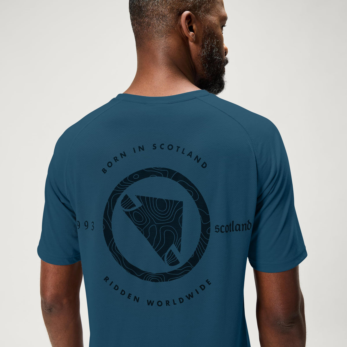 Mens Loop Short Sleeve Cycling Tech Tee Barra Blue by Endura – Small, Barra Blue, Model MLoopSSTechTee1.0
