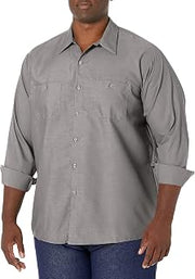 Red Kap Long Sleeve Industrial Solid Work Shirt Light Grey Small - 5 Pack