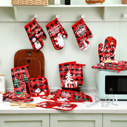 Qinyoung Christmas Oven Mitts and Pot Holders Set, 48 Pieces, Buffalo Plaid