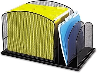 Safco 3259BL Onyx Mesh Hanging File with 2 Vertical Sections, Black