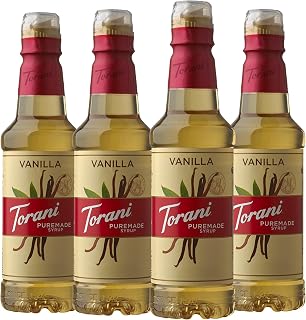 Torani Puremade Vanilla Flavored Drink Syrup, 12.7 fl oz, 4 Pack