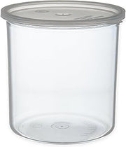 Carlisle FoodService Products Classic Round Storage Container Crock with Lid for Kitchen, Restaurants, Home, Plastic, 2.7 Quarts, Clear