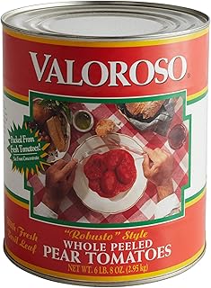 Stanislaus Valoroso Robusto Style Whole Peeled Pear Tomatoes with Basil Leaf No. 10 Can - 6 LB 8 OZ - (Case of 6)