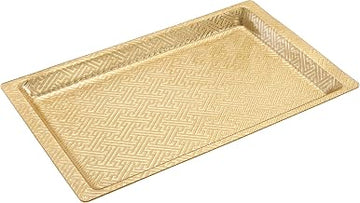 Winco 20 3/4" x 12 3/4" Gold Plastic Display Tray