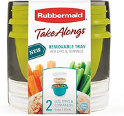 Rubbermaid TakeAlongs Snacking Food Storage Containers, 2 Cups Size - 2 Lids, Trays, and Containers 7S87