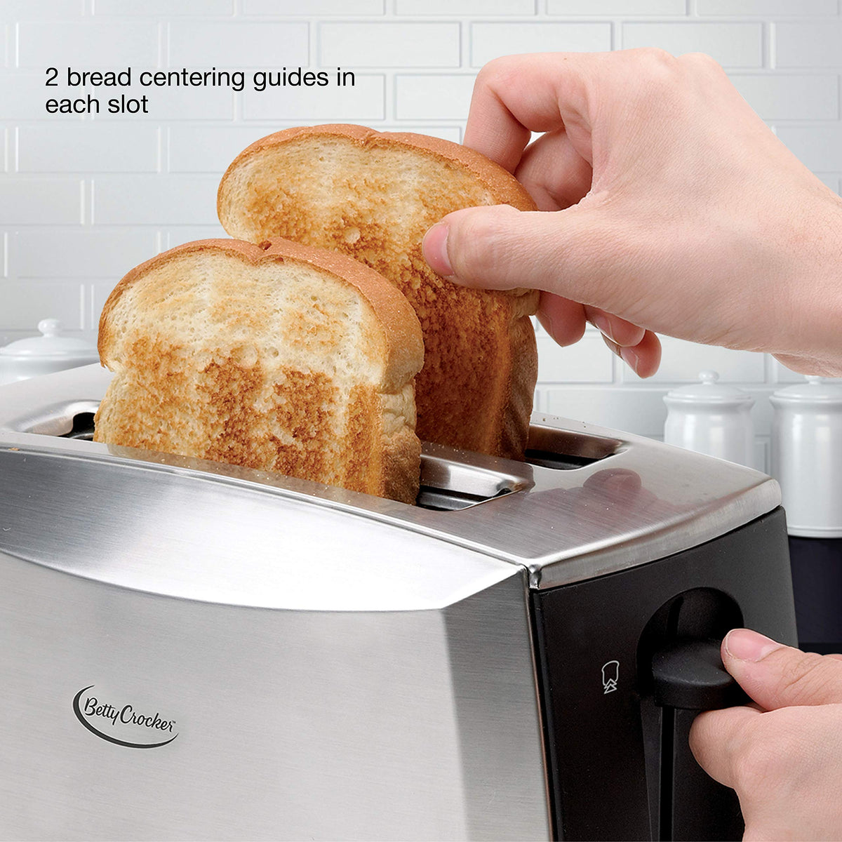Betty Crocker Stainless Steel/Black / 2 - Slice / Modern Toasters