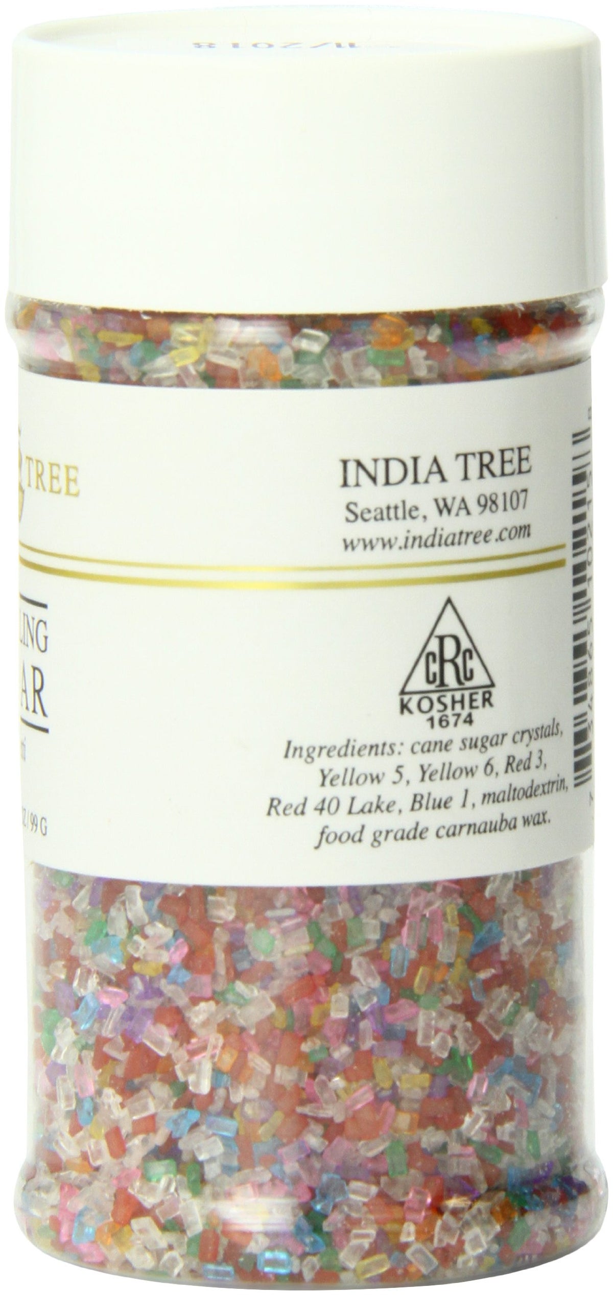 Rainbow Sparkling Sugar by India Tree – 3.5 Ounce (Pack of 6), Rainbow, Pack of 6, Model 10215