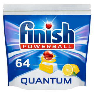Powerball Quantum Lemon Sparkle Dishwasher by Finish – 64 Count (Pack of 1), Original, Model 5011417791158