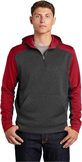 SPORT-TEK Unisex Tech Fleece Colorblock Quarter Zip Hooded Sweatshirt