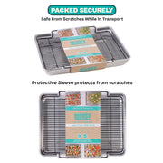 Baker's Secret Recycled Aluminum Roasting Pan with Rack, 17.7 x 13 Inch, Silver