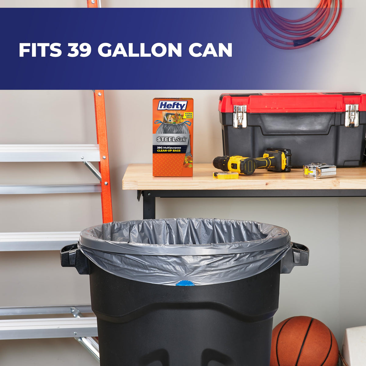 Hefty 30 Count (Pack of 1) / Gray / 39.0 gallons Trash Bags