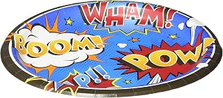 Creative Converting Superhero Slogans Lunch/Dinner Plates Party Supplies, Multicolor, 8.75"