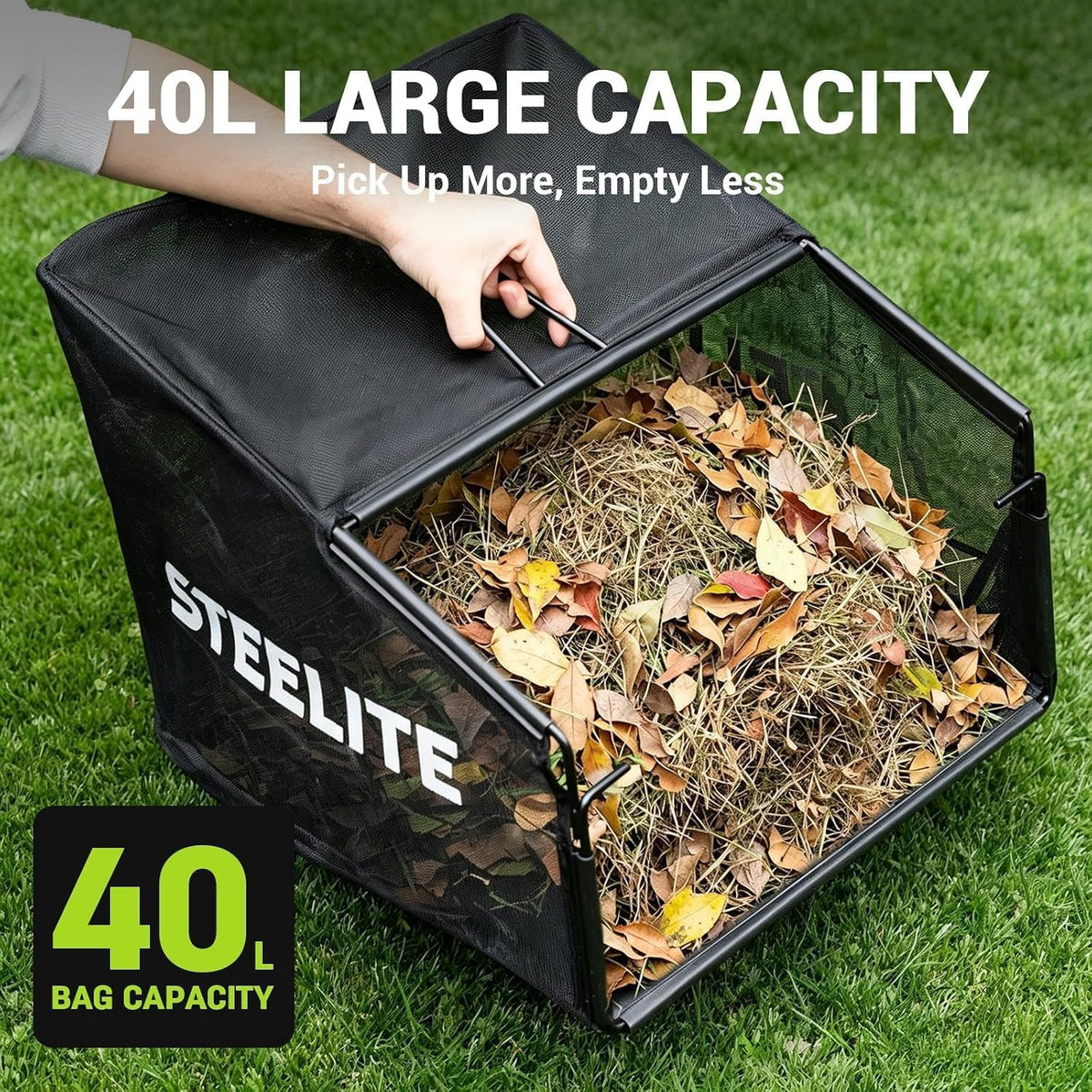 13" Artificial Turf Sweeper by Steelite – Stainless Steel, green and gray, Model AZDG935