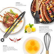 Oannao Silicone Utensil Set, Heat Resistant to 446F, Gray