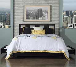 Modus Furniture Solid Wood 2-Side Storage Bed, King, Riva - Espresso