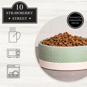 Clermont Paw Embossed Pet Dish by 10 Strawberry Street – Large, 26.0 fluid_ounces, Stoneware, Green, Pack of 2