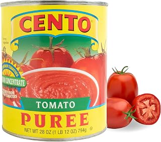 Cento Tomato Puree, 28 Oz, Thick Puree from Red, Ripe Tomatoes on the Vine, Seeded & Strained, Not from Concentrate for Marinara, Pasta, Salsa, Soup, Pizza Sauce - Gluten-Free, BPA Free, Non-GMO | Gluten-Free & BPA-Free; Seeded & Strained Vine-Ripened Tomatoes; Ideal for Marinara, Salsa, Soup and Pizza Sauce