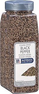 McCormick Culinary Coarse Grind Black Pepper, 16 oz - One 16 Ounce Container of Coarse Ground Black Pepper Sourced for Chefs for Sharp, Woody Flavors for Grilling and Cooking