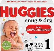 HUGGIES Size 1 Diapers, Snug & Dry Newborn Diapers, Size 1 (8-14 lbs), 256 Count