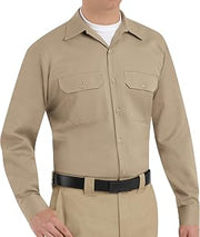Red Kap Men's Utility Uniform Shirt, Khaki, 4X-Large