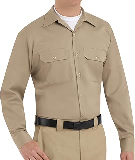 Red Kap Men's Utility Uniform Shirt, Khaki, 4X-Large