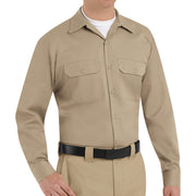 Men's Utility Uniform Shirt by Red Kap – Cotton Blend, Khaki, Model ST52KH RG 4XL