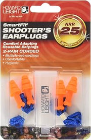 Howard Leight by Honeywell SmartFit Corded Reusable Shooting Earplugs, 2-Pairs (R-01520), Orange With Blue