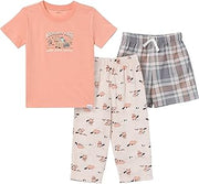 Gerber Baby Boys 3 Piece Pajama Set (Polyester Jersey Top, Pants, + Shorts)