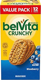 Belvita Breakfast Bars Biscuits, Blueberry, Value Pack, 12 Packs (4 Biscuits Per Pack)