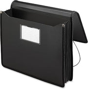SMEAD Poly Wallet, Accordion File Organizer for File Folders, Letter Size, Black, 5-1/4 inch Expansion, Office Supplies, Document Organizer (71500)