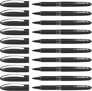 Schneider One Sign Rollerball Pen Indelible, Line Width 1.0 mm, Black Pack of 10 | Waterproof according to ink standard ISO 14145-2