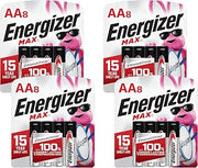 Energizer MAX AA Batteries, Double A Alkaline Batteries 8 Count (Pack of 4)