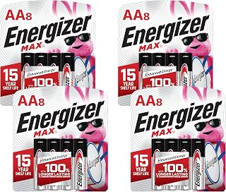 Energizer MAX AA Batteries, Double A Alkaline Batteries 8 Count (Pack of 4)